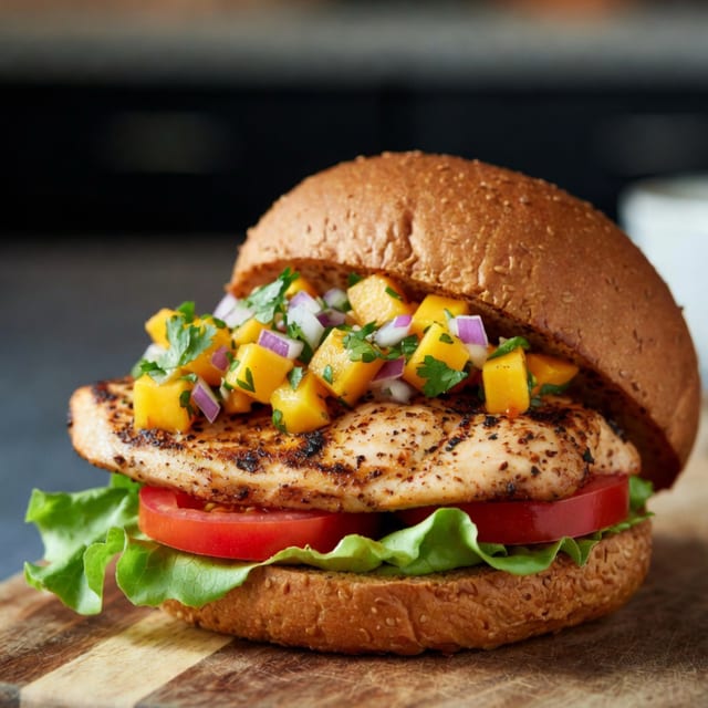 Blackened Mango Chicken Sandwich.
