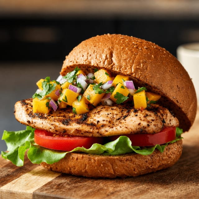 Blackened Mango Chicken Sandwich.